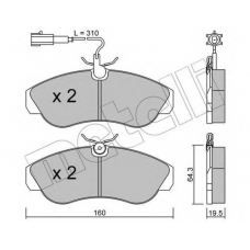 22-0155-1 METELLI Комплект тормозных колодок, дисковый тормоз