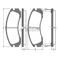 0 986 TB2 195 BOSCH Комплект тормозных колодок, дисковый тормоз