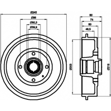 8DT 355 301-411 HELLA PAGID Тормозной барабан