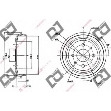 BR1016 DJ PARTS Тормозной барабан