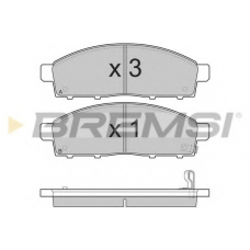 BP3296 BREMSI Комплект тормозных колодок, дисковый тормоз