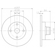 8DD 355 100-211 HELLA PAGID Тормозной диск