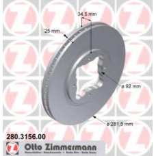 280.3156.00 ZIMMERMANN Тормозной диск