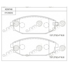 KD9746 ASIMCO Комплект тормозных колодок, дисковый тормоз