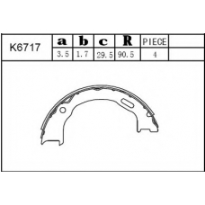 K6717 ASIMCO Комплект тормозных колодок