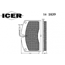 161039 ICER Комплект тормозных колодок, дисковый тормоз