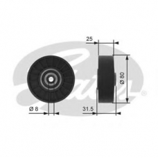 T38089 GATES Паразитный / ведущий ролик, поликлиновой ремень