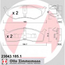 23043.185.1 ZIMMERMANN Комплект тормозных колодок, дисковый тормоз