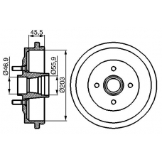 0 986 477 057 BOSCH Тормозной барабан