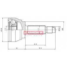 6168 KAMOKA Шарнирный комплект, приводной вал