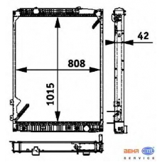 8MK 376 721-491 HELLA Радиатор, охлаждение двигателя