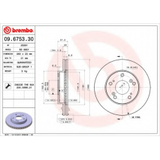 09.6753.30 BREMBO Тормозной диск