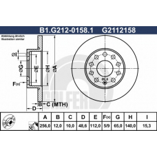 B1.G212-0158.1 GALFER Тормозной диск