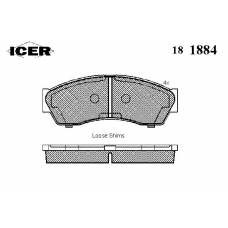 181884 ICER Комплект тормозных колодок, дисковый тормоз