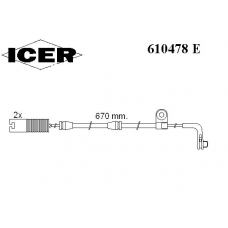 610478 E ICER Сигнализатор, износ тормозных колодок