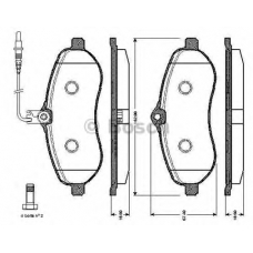 0 986 TB3 015 BOSCH Комплект тормозных колодок, дисковый тормоз