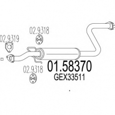 01.58370 MTS Средний глушитель выхлопных газов