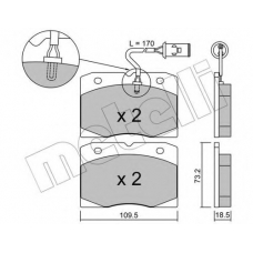 22-0051-2 METELLI Комплект тормозных колодок, дисковый тормоз