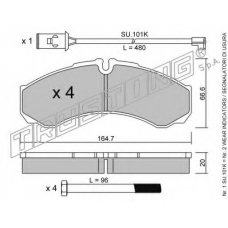 221.2W TRUSTING Комплект тормозных колодок, дисковый тормоз