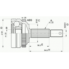 CVJ5116.10 OPEN PARTS Шарнирный комплект, приводной вал