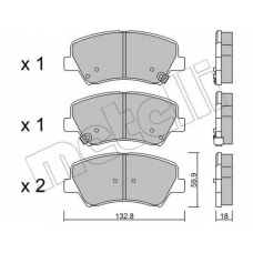 22-0944-0 METELLI Комплект тормозных колодок, дисковый тормоз