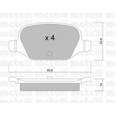 22-0324-0 METELLI Комплект тормозных колодок, дисковый тормоз