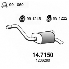 14.7150 ASSO Глушитель выхлопных газов конечный