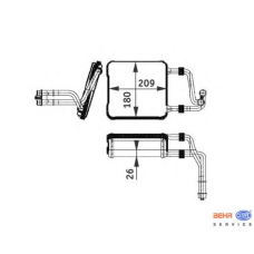 8FH 351 311-201 HELLA Теплообменник, отопление салона