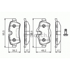 0 986 TB3 171 BOSCH Комплект тормозных колодок, дисковый тормоз