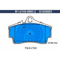 B1.G102-0883.2 GALFER Комплект тормозных колодок, дисковый тормоз