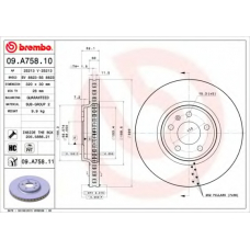 09.A758.11 BREMBO Тормозной диск