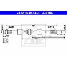 24.5166-0454.3 ATE Тормозной шланг