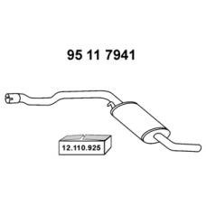 95 11 7941 EBERSPACHER Средний глушитель выхлопных газов
