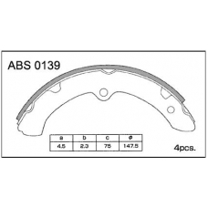 ABS0139 Allied Nippon Колодки барабанные