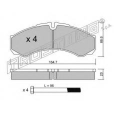 221.0 TRUSTING Комплект тормозных колодок, дисковый тормоз
