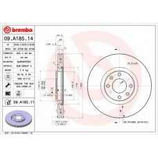 09.A185.14 BREMBO Тормозной диск