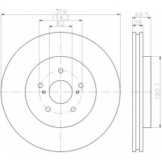 8DD 355 114-981 HELLA Тормозной диск