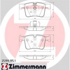 25199.195.1 ZIMMERMANN Комплект тормозных колодок, дисковый тормоз