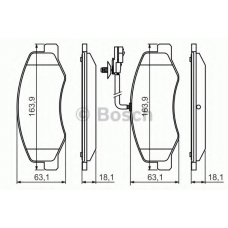 0 986 494 499 BOSCH Комплект тормозных колодок, дисковый тормоз