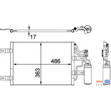 8FC 351 302-551 HELLA Конденсатор, кондиционер