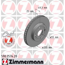 590.2574.20 ZIMMERMANN Тормозной диск
