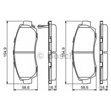 0 986 494 308 BOSCH Комплект тормозных колодок, дисковый тормоз