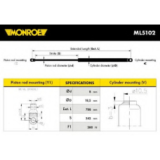 ML5102 MONROE Газовая пружина, капот