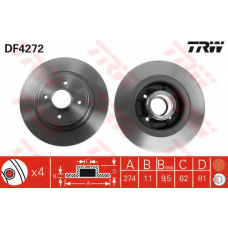 DF4272 TRW Тормозной диск