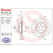 09.5674.2X BREMBO Тормозной диск