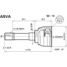 SZ-12 ASVA Шарнирный комплект, приводной вал