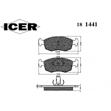 181441 ICER Комплект тормозных колодок, дисковый тормоз