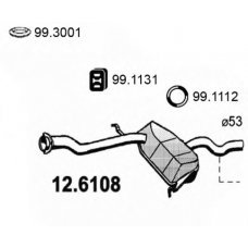12.6108 ASSO Средний глушитель выхлопных газов