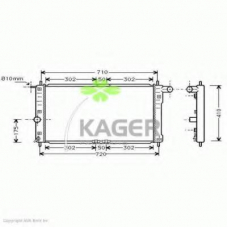 31-0304 KAGER Радиатор, охлаждение двигателя