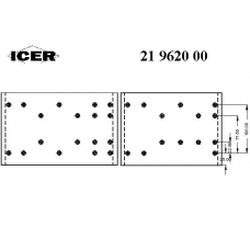 21 9620 00 ICER Комплект тормозных башмаков, барабанные тормоза